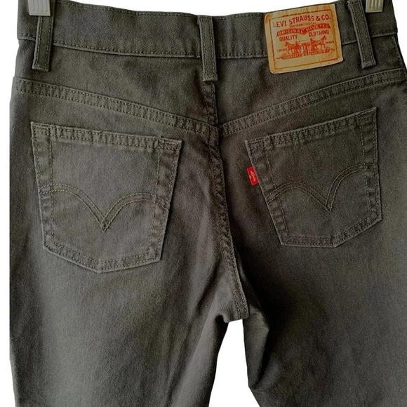 Levi's 550 Y2K Relaxed Bootcut Cropped Cuffed Black Denim Jeans Size 6S Stretch - Picture 8 of 15